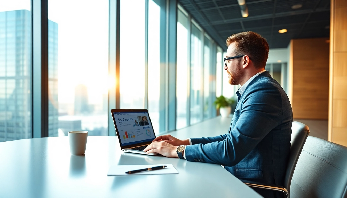 Headhunter IT bei der Arbeit, dokumentiert auf dem Schreibtisch in modernem Büro.