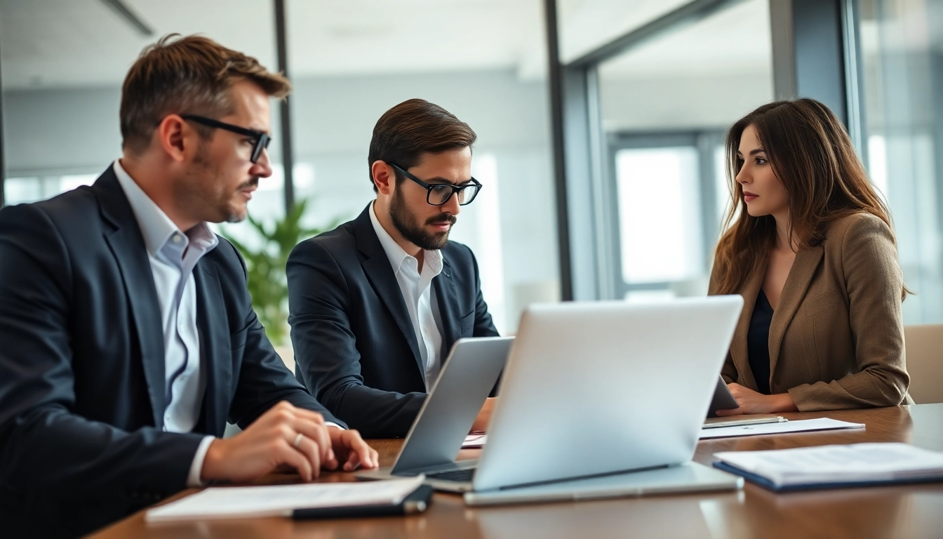 Headhunter Ingenieure in einem modernen Büro, strategisches Gespräch mit Klienten.