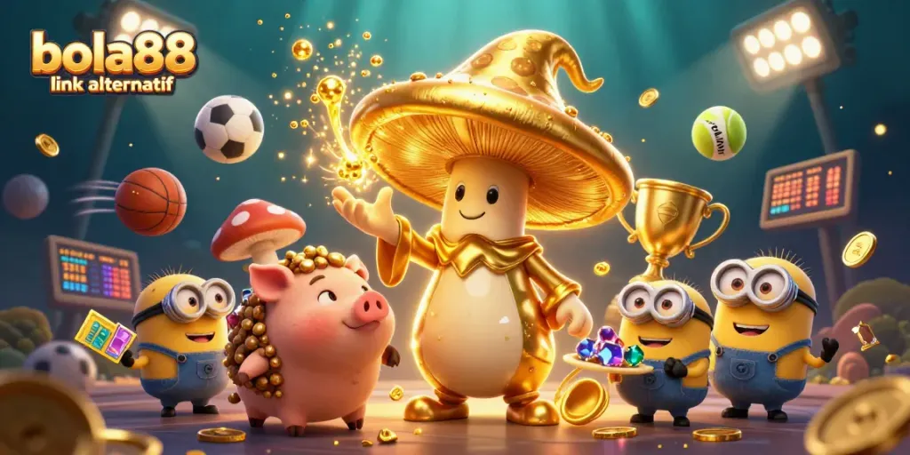 Join the excitement of bola88 link alternatif and uncover sports betting treasures with this magical scene.