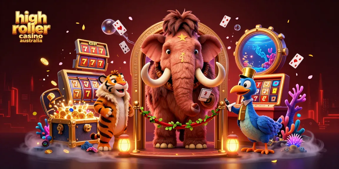 Experience high stakes at a high roller casino Australia with vibrant characters and dynamic game elements.